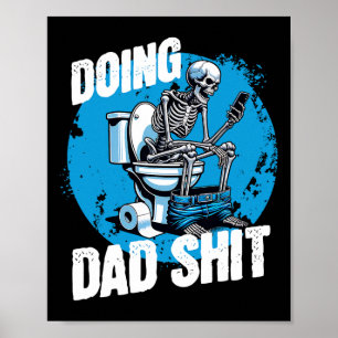 Poster Fazendo Papai Dia dos Pais Engraçado Humor de Banh