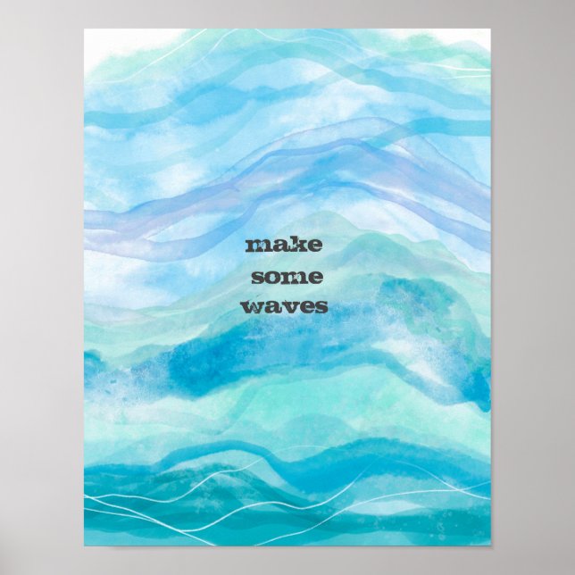 Poster fazer algumas ondas citarem a cor d'água pintada a (Frente)