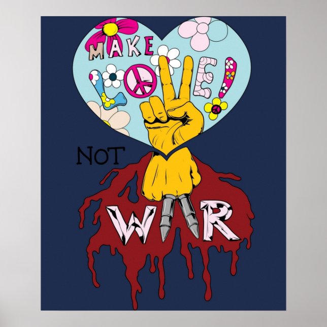 Poster Fazer Amor Não Guerra (Frente)