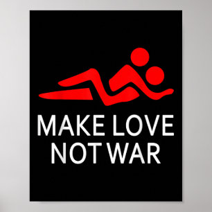 Poster Fazer Amor Não Guerra Feliz Hippy Dizendo Paz
