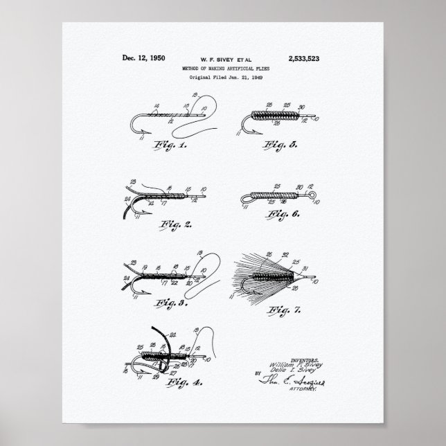 Póster Fazer Artificial 1950 Patent Art - White Paper (Frente)