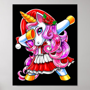 Poster Fazer Dabbing Unicórnio Natal Fantasia de Papai No