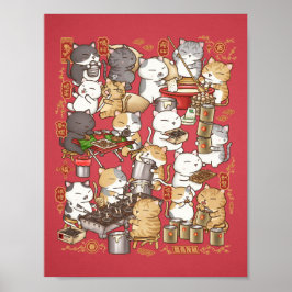 Poster Fazer de Gato Kuih Kapit, de Ano Novo Chinês