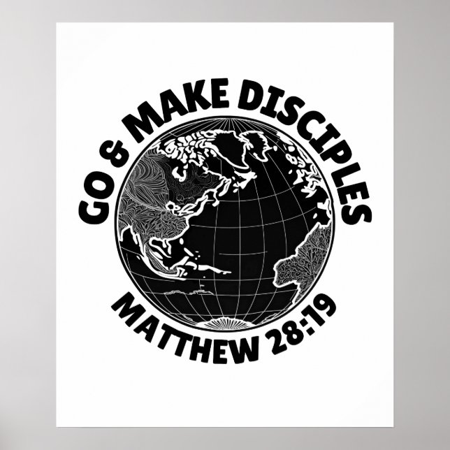 Poster Fazer Discípulos - Matthew 28:19 (Frente)