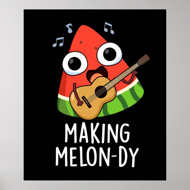 Poster Fazer Melon-dy Funny Melon Pun Dark BG (Frente)