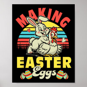 Poster Fazer ovos de Páscoa Vintage Piada Casal Adulto Co