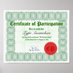 Póster Fazer um Certificado de Participação