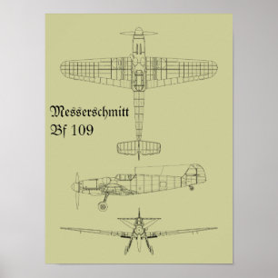 Póster FB 109 de Messerschmitt