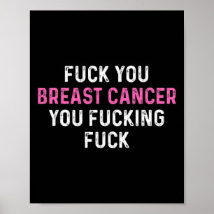 Poster Fck Break Cancer Divertido Cancer da Mama Sensibil