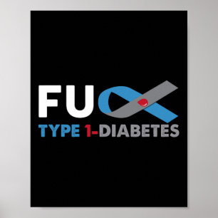 Poster Fck Diabetes Tipo 1 Suporte De Sensibilização Sobr