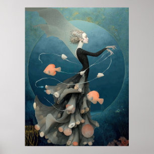 Poster *~* FD2 15 Deusa da Água Fantasia Mar Mermaid