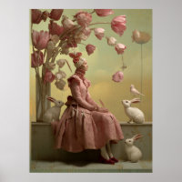 *~* FD2 22 Surrealista Pássaro Flores Coelho Fanta