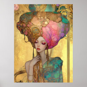 Poster *~* FD2 28 Ornate Nouveau Fantasia Mulher Etérea