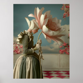 Poster *~* FD2 29 Mulher  Flores Retrô Floral Surreal