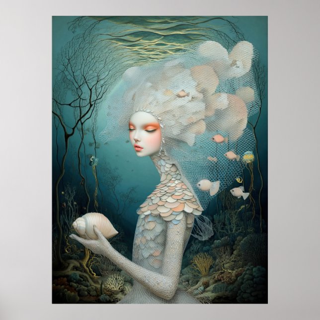 Poster *~* FD2 2  Deusa da Água Fantasia Mar Mermaid  (Frente)