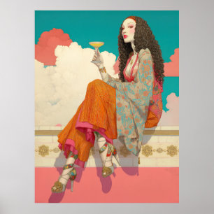 Poster ^~* FD2 Bohemian Boho Cocktail Glam Woman 13
