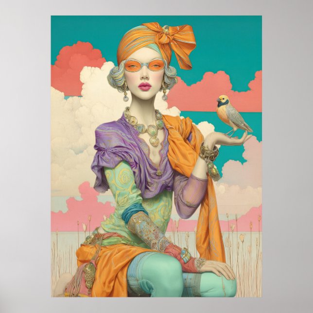 Poster FD2 Bohemian Boho Summer Glam Bird 41 (Frente)