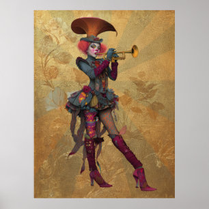 Poster FD2 Circus Clown Art Vintage Retro Carnival Art 16