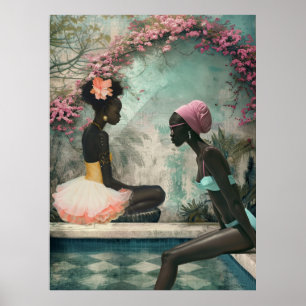 Poster *~* FD2 Deusas Pretas Florais 2 por Piscina 12