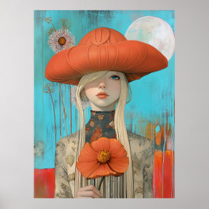 Poster *~* FD2 Fall Girl Autumn Hat Retro 23