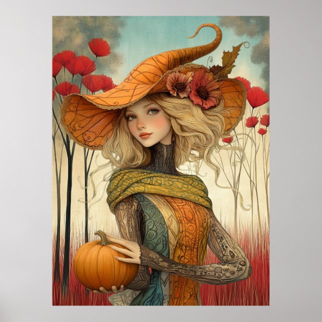 Poster *~* FD2 Fall Girl Autumn Retro PUMPKIN 8 (Frente)