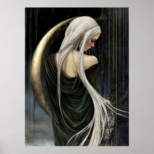 Poster FD2 Lua Crescente Encantada Deusa da Lua 15 Cart