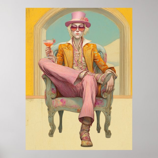 Poster *~* FD2 Na moda Eclectic Boho MAN Cocktail 26 (Frente)