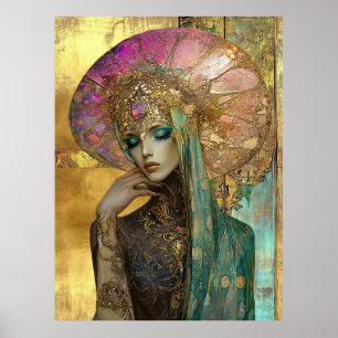 Poster *~* FD2 Ornate Nouveau Fantasia Mulher Etérea 13