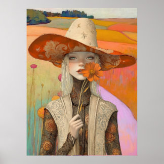 Poster *~* FD2 Refletor Floral Fall Girl Autumn Hat 26