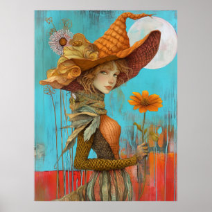 Poster *~* FD2 Retro Floral Fall Girl Autumn Hat 20