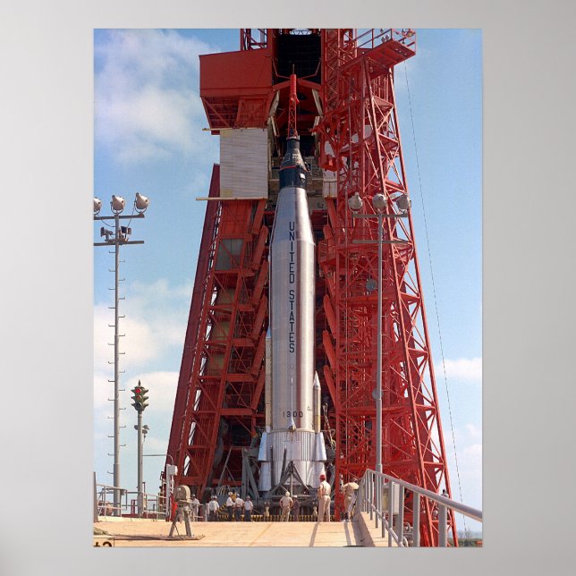 Poster Fé 7 (Mercury Atlas 9) no lançamento (Frente)
