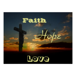 Póster Fé Amor Cruz Oração Cristianismo Paz Destino