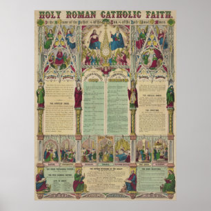 Poster Fé católico romano santamente Infographic do