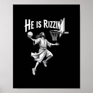 Poster Fé Cristã Ele É Rizzin Jesus Sketll Hoop 