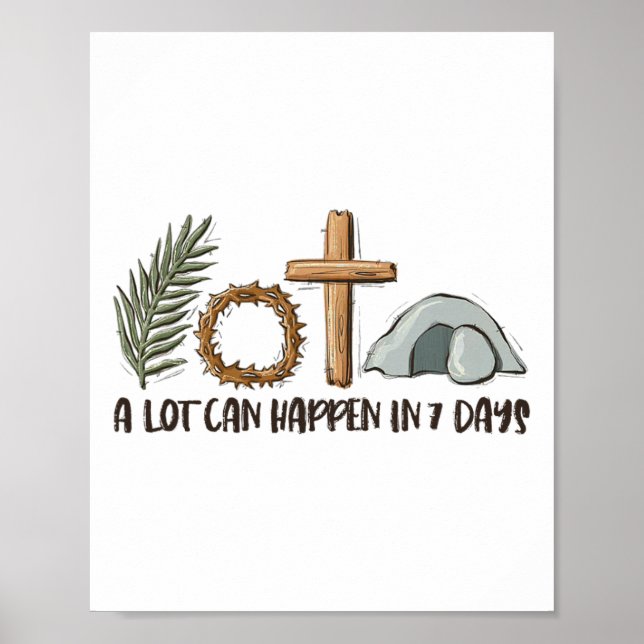Poster Fé Cristã Feliz Dia de Páscoa Muita Coisa Pode Aco (Frente)