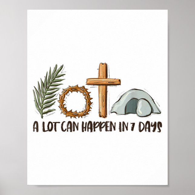 Poster Fé Cristã Feliz Dia de Páscoa Muita Coisa Pode Aco (Frente)