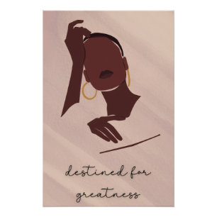 Póster Fé Cristã Inspiradora Afro-Americana