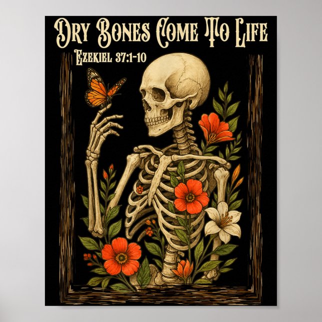 Poster Fé Cristã Ossos Secos Voltam à Vida Esqueleto Fl (Frente)