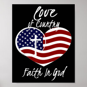 Poster Fé Cristã Patriótica Em Deus Cruzando Ameri