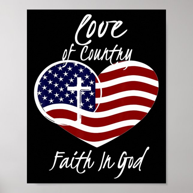 Poster Fé Cristã Patriótica Em Deus Cruzando Ameri (Frente)