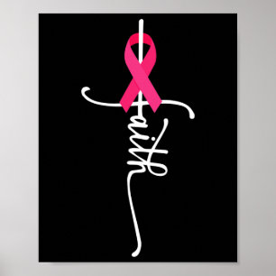 Poster Fé do Cancer da Mama Sensibilização do Cancer da M