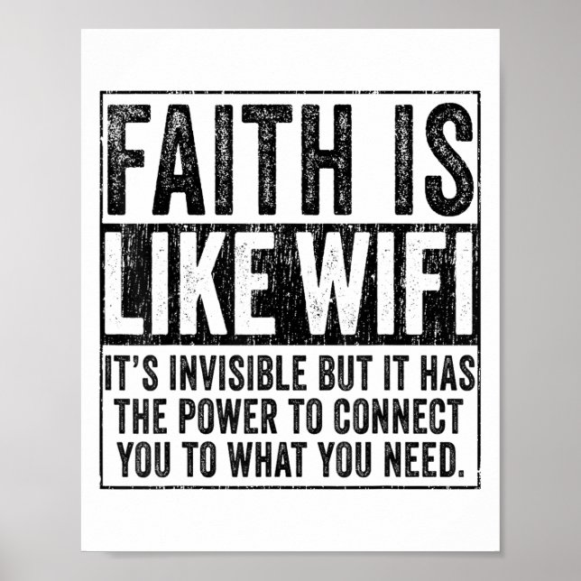 Poster Fé É Como Deus Wifi Jesus Cristão Religioso F (Frente)