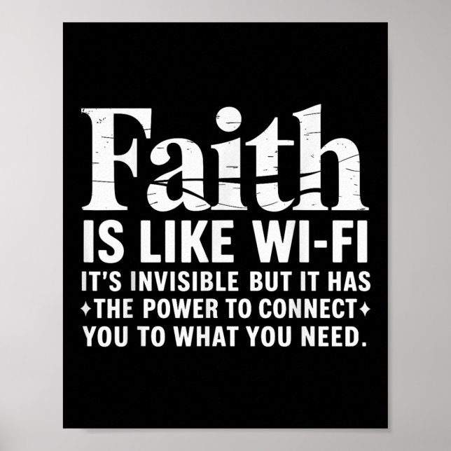 Poster Fé É Como Wifi Deus, Jesus Religioso Cristão (Frente)