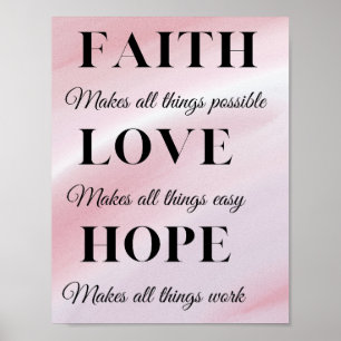 Poster Fé, Esperança, amor