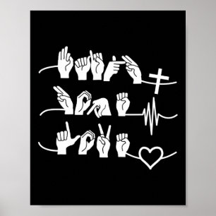Poster Fé Esperança Amor - Coração Batimento Religião Cri