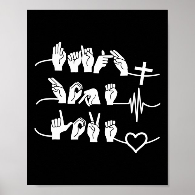 Poster Fé Esperança Amor - Coração Batimento Religião Cri (Frente)