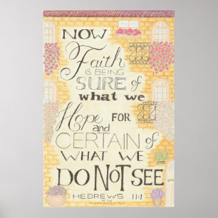Poster Fé - Hebreus 11:1 Arte de Parede