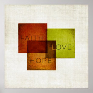 Póster Fé, Hope, Love I
