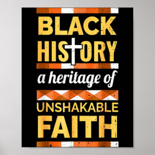 Poster Fé Inabalável Mês da História Negra Blm Melanina