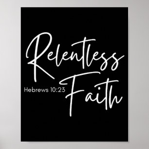 Poster Fé Inexorável Hebreus 10-23 Escrituras Bíblicas Fe
